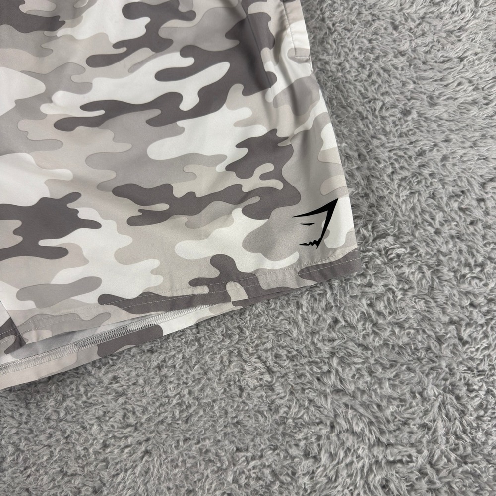 Gymshark Arrival Camo Shorts Mens XXL Grey White Camouflage Athletic Training - Picture 2 of 7